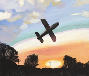 「夕焼け空に模型飛行機」新谷 奈月