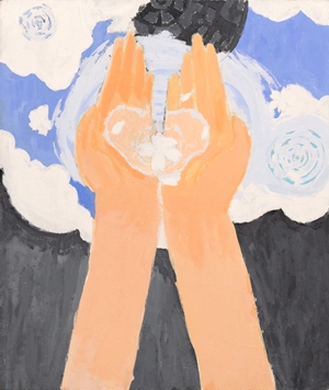 「水面の花びら」尾形 蓮