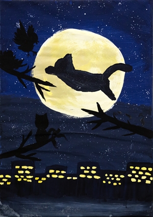 「月夜の黒猫」梅木 ひかる